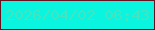 文字の大きさ：3、枠の色：67101e、背景の色：09f5df、文字の色：42e4c2 無料ブログパーツのブログ時計