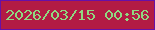 文字の大きさ：2、枠の色：6710a7、背景の色：b21b44、文字の色：8fd981 無料ブログパーツのブログ時計