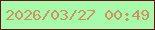 文字の大きさ：3、枠の色：671119、背景の色：a6fcaa、文字の色：cf925e 無料ブログパーツのブログ時計