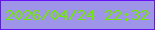 文字の大きさ：2、枠の色：6711f4、背景の色：9f95e8、文字の色：73e604 無料ブログパーツのブログ時計