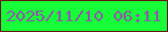 文字の大きさ：2、枠の色：671310、背景の色：17fc38、文字の色：8d5ba7 無料ブログパーツのブログ時計