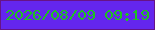 文字の大きさ：4、枠の色：671387、背景の色：6426ee、文字の色：1ec221 無料ブログパーツのブログ時計