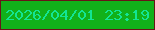 文字の大きさ：3、枠の色：671518、背景の色：11b11a、文字の色：13e494 無料ブログパーツのブログ時計