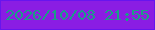文字の大きさ：1、枠の色：6715ee、背景の色：8a1de3、文字の色：1a9d87 無料ブログパーツのブログ時計