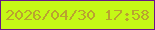 文字の大きさ：4、枠の色：671689、背景の色：c5f816、文字の色：baa32f 無料ブログパーツのブログ時計