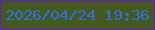 文字の大きさ：3、枠の色：6716db、背景の色：44591c、文字の色：306ee7 無料ブログパーツのブログ時計
