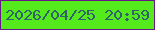 文字の大きさ：4、枠の色：671787、背景の色：55ea1b、文字の色：2f626b 無料ブログパーツのブログ時計