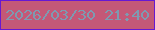 文字の大きさ：5、枠の色：6718d2、背景の色：c45877、文字の色：7e9ab1 無料ブログパーツのブログ時計