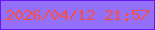 文字の大きさ：3、枠の色：6718f1、背景の色：946ff7、文字の色：f84f42 無料ブログパーツのブログ時計