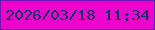 文字の大きさ：5、枠の色：6719b7、背景の色：ec03cc、文字の色：0c3361 無料ブログパーツのブログ時計