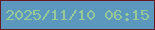 文字の大きさ：5、枠の色：671b20、背景の色：5c97be、文字の色：97c898 無料ブログパーツのブログ時計