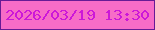 文字の大きさ：5、枠の色：671b95、背景の色：f76cc7、文字の色：cc18d8 無料ブログパーツのブログ時計