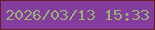 文字の大きさ：1、枠の色：671c20、背景の色：853c9f、文字の色：99b170 無料ブログパーツのブログ時計
