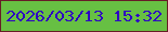 文字の大きさ：2、枠の色：671c27、背景の色：67c043、文字の色：2e01c4 無料ブログパーツのブログ時計