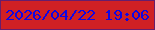 文字の大きさ：1、枠の色：671d6c、背景の色：d02024、文字の色：1006e3 無料ブログパーツのブログ時計