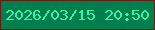 文字の大きさ：4、枠の色：671e14、背景の色：017e4e、文字の色：36f4a6 無料ブログパーツのブログ時計