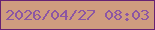 文字の大きさ：2、枠の色：672273、背景の色：cf9c7f、文字の色：8c56a3 無料ブログパーツのブログ時計