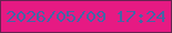 文字の大きさ：5、枠の色：672351、背景の色：e61a83、文字の色：4565a5 無料ブログパーツのブログ時計