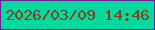 文字の大きさ：2、枠の色：672390、背景の色：05da9e、文字の色：7c4125 無料ブログパーツのブログ時計