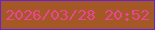 文字の大きさ：2、枠の色：6723d0、背景の色：a45826、文字の色：e94496 無料ブログパーツのブログ時計