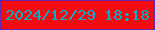 文字の大きさ：3、枠の色：6726aa、背景の色：f50a12、文字の色：0cadc7 無料ブログパーツのブログ時計