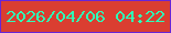 文字の大きさ：5、枠の色：6726d6、背景の色：da3e31、文字の色：2ffdb7 無料ブログパーツのブログ時計