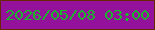 文字の大きさ：2、枠の色：672702、背景の色：94119b、文字の色：1bb52c 無料ブログパーツのブログ時計