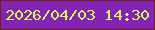 文字の大きさ：5、枠の色：672709、背景の色：8522b6、文字の色：d1fa52 無料ブログパーツのブログ時計