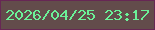 文字の大きさ：1、枠の色：672754、背景の色：634c4b、文字の色：6bf298 無料ブログパーツのブログ時計