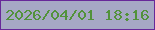 文字の大きさ：1、枠の色：672899、背景の色：a6a8c5、文字の色：52923b 無料ブログパーツのブログ時計