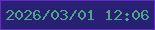 文字の大きさ：4、枠の色：6728c5、背景の色：282073、文字の色：4fa48a 無料ブログパーツのブログ時計
