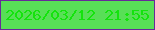 文字の大きさ：3、枠の色：672a99、背景の色：58df57、文字の色：14e30d 無料ブログパーツのブログ時計