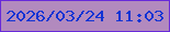 文字の大きさ：2、枠の色：672ad9、背景の色：b28abe、文字の色：1033d4 無料ブログパーツのブログ時計