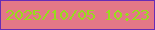 文字の大きさ：2、枠の色：672cb5、背景の色：e37887、文字の色：97dc1d 無料ブログパーツのブログ時計
