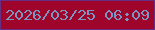 文字の大きさ：4、枠の色：672e84、背景の色：9f052b、文字の色：7e94c0 無料ブログパーツのブログ時計