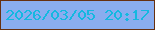 文字の大きさ：5、枠の色：673010、背景の色：8aadef、文字の色：14b8e0 無料ブログパーツのブログ時計