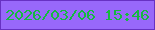 文字の大きさ：5、枠の色：6731c3、背景の色：9868fa、文字の色：15b940 無料ブログパーツのブログ時計
