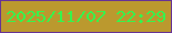 文字の大きさ：2、枠の色：673395、背景の色：bb992e、文字の色：37f34c 無料ブログパーツのブログ時計
