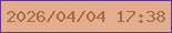 文字の大きさ：3、枠の色：673490、背景の色：e3ae8d、文字の色：aa6a42 無料ブログパーツのブログ時計