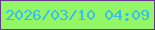 文字の大きさ：4、枠の色：67358c、背景の色：92f667、文字の色：38bcee 無料ブログパーツのブログ時計