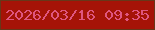 文字の大きさ：3、枠の色：673719、背景の色：a51307、文字の色：df5680 無料ブログパーツのブログ時計