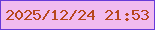 文字の大きさ：5、枠の色：673ad8、背景の色：f1bbef、文字の色：b7461e 無料ブログパーツのブログ時計