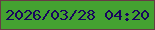 文字の大きさ：5、枠の色：673b45、背景の色：44a231、文字の色：18055e 無料ブログパーツのブログ時計