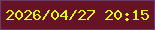 文字の大きさ：1、枠の色：673c6e、背景の色：661425、文字の色：d7fb15 無料ブログパーツのブログ時計