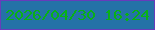 文字の大きさ：3、枠の色：673cbb、背景の色：2472a7、文字の色：08b116 無料ブログパーツのブログ時計