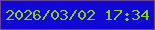文字の大きさ：2、枠の色：67419e、背景の色：1208d5、文字の色：8ace2d 無料ブログパーツのブログ時計