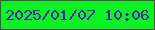 文字の大きさ：3、枠の色：674356、背景の色：0cf323、文字の色：4823af 無料ブログパーツのブログ時計