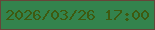 文字の大きさ：1、枠の色：674439、背景の色：33834d、文字の色：3e5a10 無料ブログパーツのブログ時計
