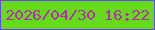 文字の大きさ：2、枠の色：6745f7、背景の色：65da19、文字の色：b92ab8 無料ブログパーツのブログ時計