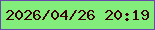 文字の大きさ：5、枠の色：6749ae、背景の色：83ed7c、文字の色：3c0203 無料ブログパーツのブログ時計